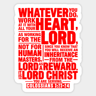 Colossians 3:23-24 Sticker